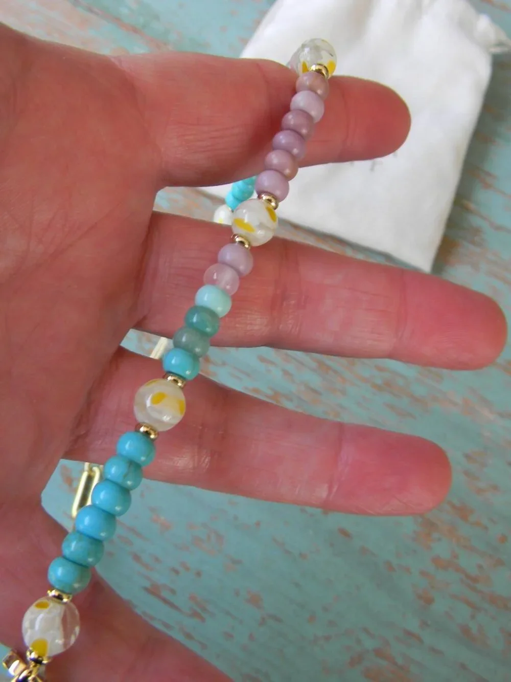 KENDRA SCOTT ASHTON HALF CHAIN/BEADED NECKLACE TURQUOISE/PURPLE
